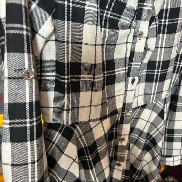 NEW w/ Tags- Black & White Plaid Flannel Dress | Size M (US 6) - Picture 12 of 12